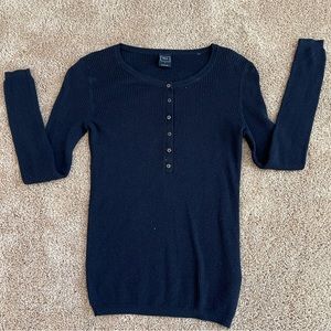 Gap Navy Blue Women’s Knit Top with buttons size S